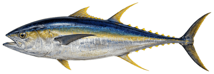 Illustration of a yellowfin tuna