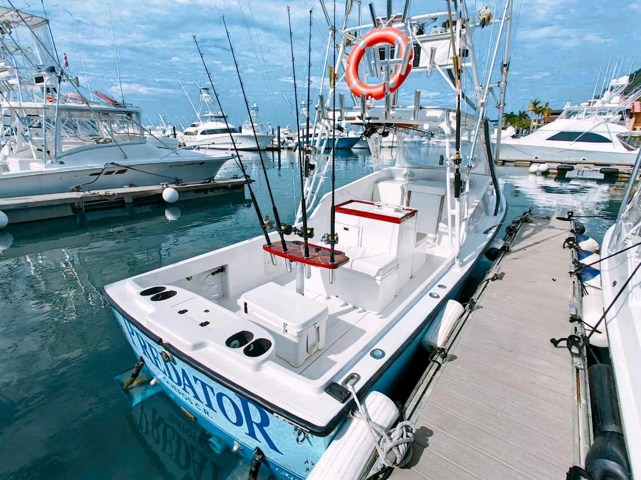 The Predator docked at Los Sueños Marina, north of Jacó